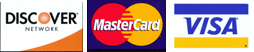 Master Card, Visa, Discover, American Express